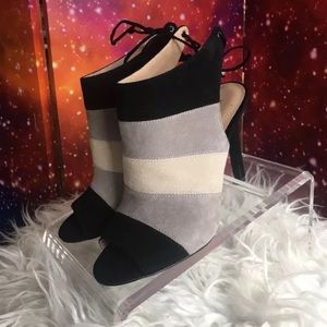 NEW BCBG Meirin Suede Tie Back Heels SZ 6.5